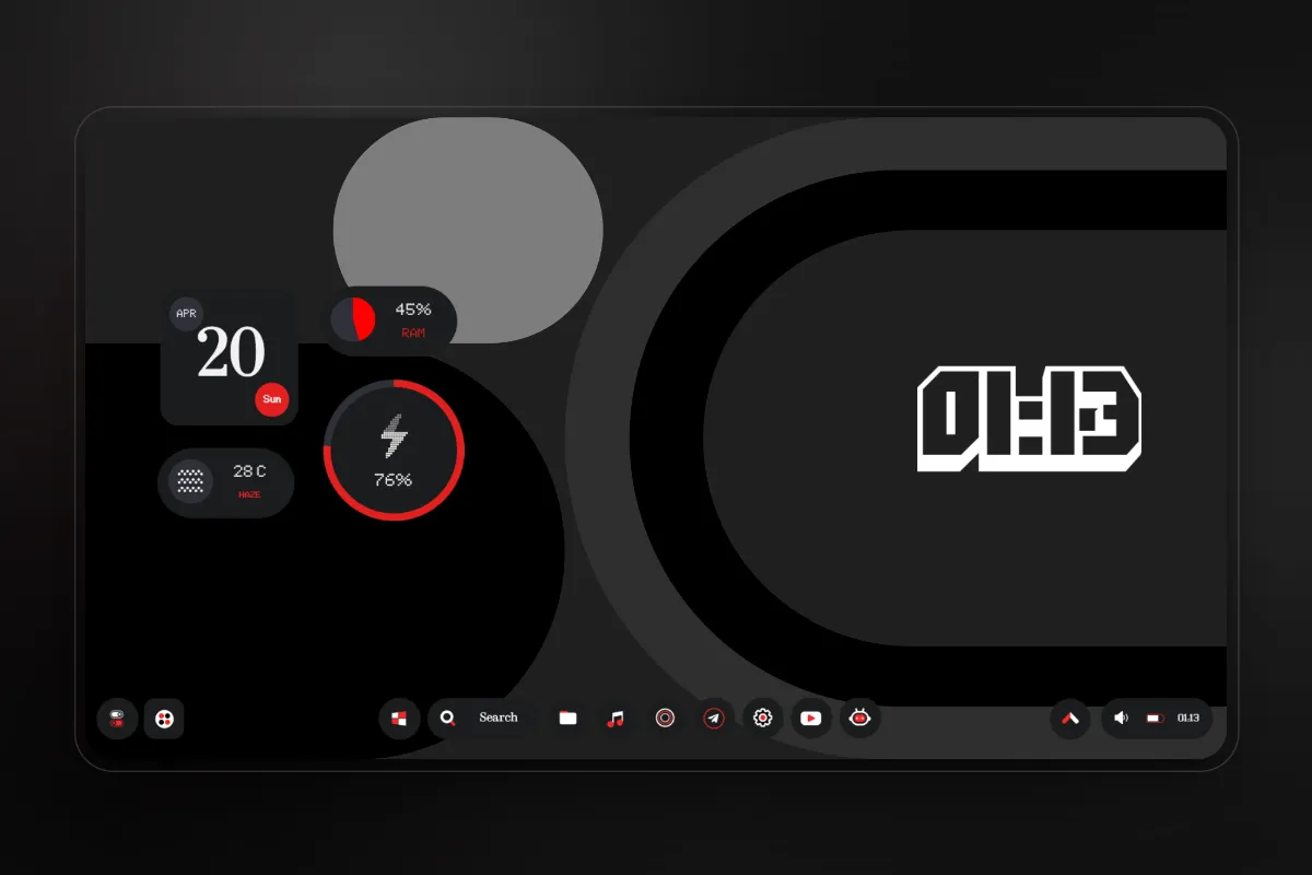 NThing UI es un conjunto de widgets y menús inspirados en Nothing OS que transforman tu escritorio Windows en un entorno limpio y funcional