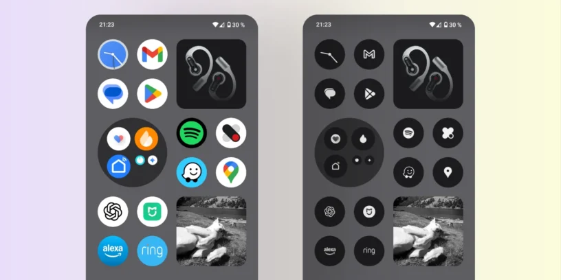 Poner los iconos en tu nothing phone en modo monocromático, en blanco y negro
