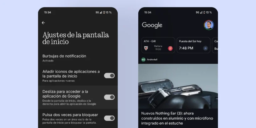Cómo conseguir una pantalla más minimalista: cómo quitar el acceso rápido de Google en tu Nothing Phone