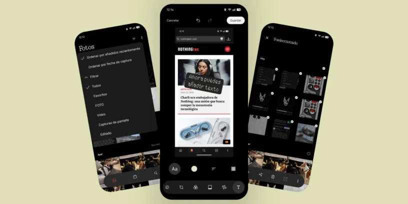 novedades en la app Nothing Gallery