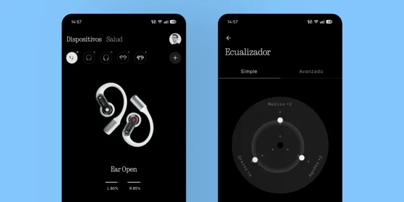 Imagen de Nothing X con la configuración de los Nothing Ear (open)