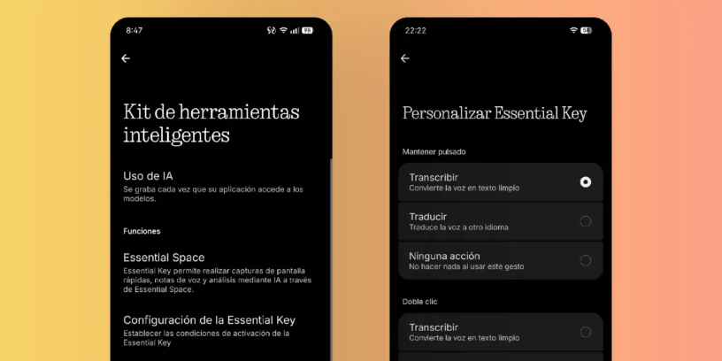 novedades essential voice traducir y transcribir según la pulsación del botón